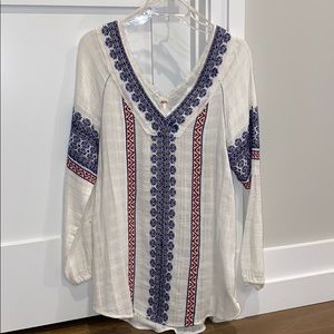 Free People Exquisitely Embroidered Tunic Medium